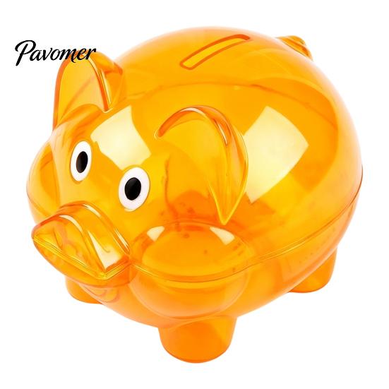 Plastik Sparschwein Unzerbrechlich für Kinder, Transparente Schweineform Bargeld Münz Geld Sparbehälter Bank, Kasten Kinderzimmer Schlafzimmer Dekor
