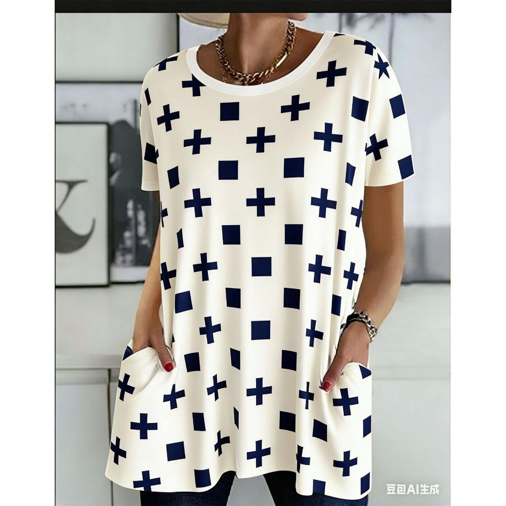 2026 New Summer Short Sleeved T-shirt, 3D Printed Pocket T-shirt, Casual and Fashionable, Plus Size T-shirt 3XL
