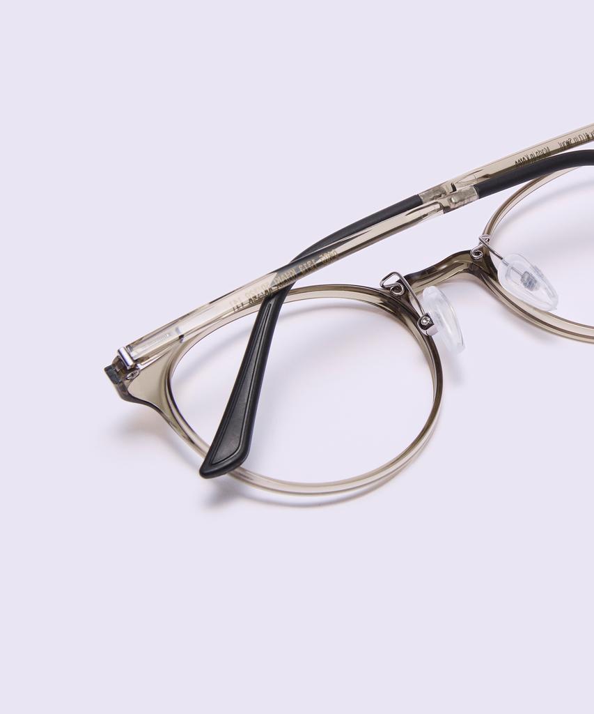 Alloaiweeo [Air Flex] Al6405 1313G Airflex Ultra-Lightweight Semi-Oversized Round Khaki Eyeglass Frame With Blue Light Lens Option