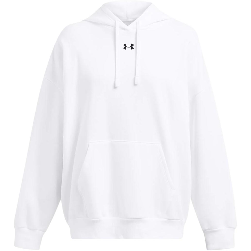 

Under Armour Solid Color Hooded Long Sleeve Loose Sweatshirt Women tops White 1386464-100 XL