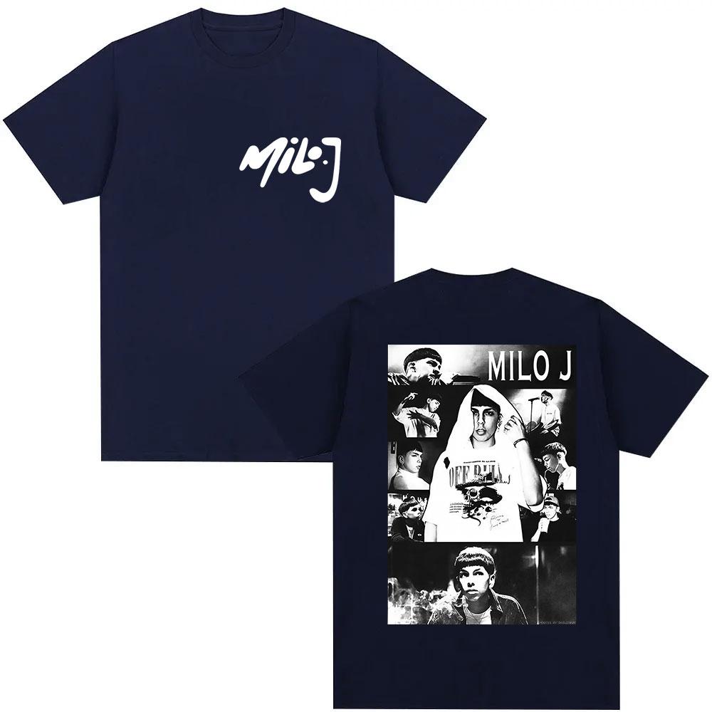 2026 Rapper Milo J Tour 2026 Graphic Tshirt for Men Hiphop Loose Fashion Shortsleeved Summer Print Cotton Tshirt Comfortable