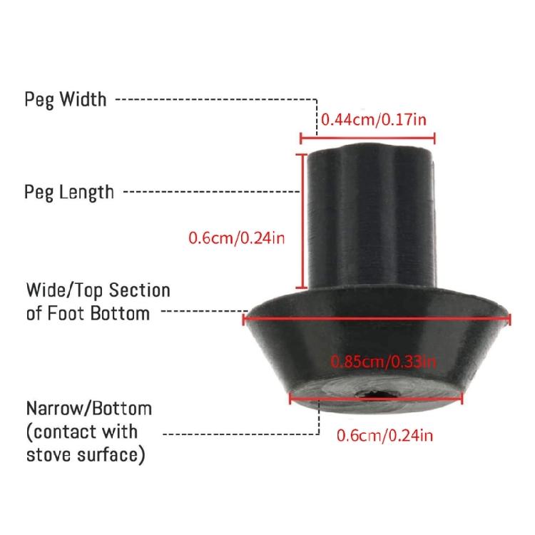 WB2K101 Gummi-Füße Ersatz für Herdplatten-Rost Gasherd-Oberfläche Kochfeld