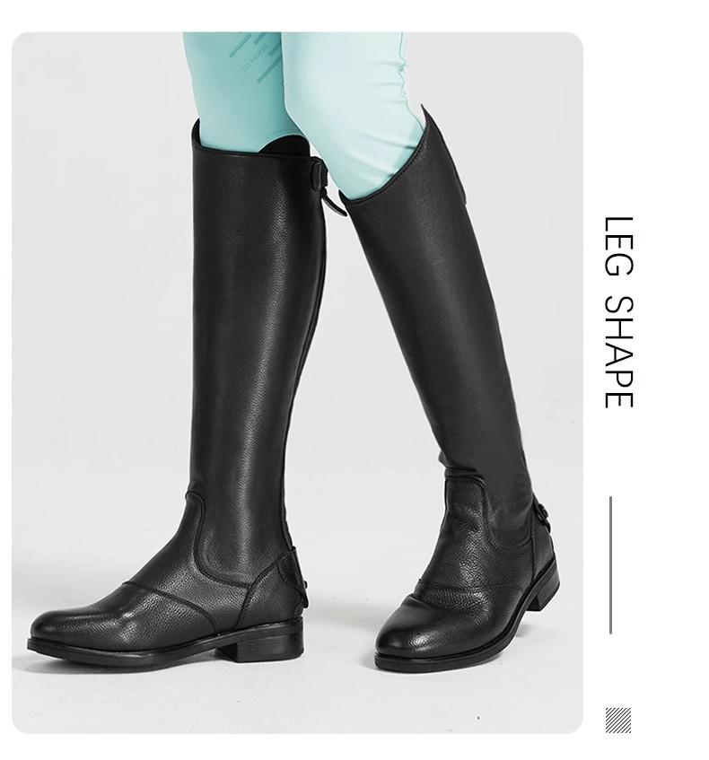 HelloHorse Premium Cowhide Equestrian Riding and Show Jumping Boots