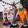 Halloween Witch Hat Funny Durable Lightweight Inflatable Witch Hat with 5pcs Plastic Rings for