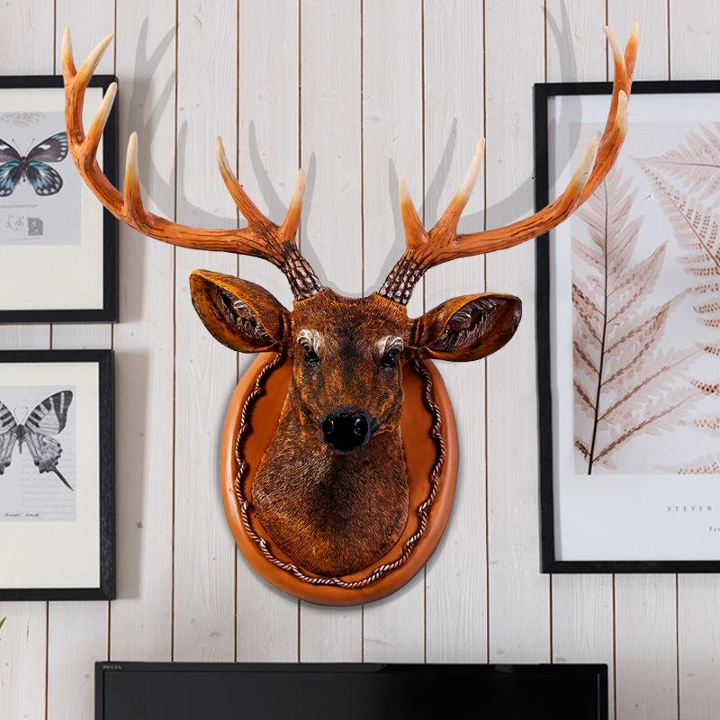 

European Deer Head Wall Decoration: Natural Resin Craft
