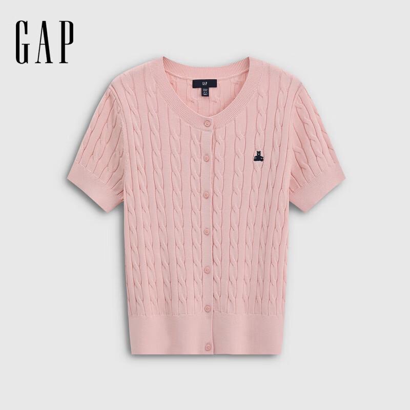 Gap Women's Logo Cable Knit Short Sleeve Cardigan