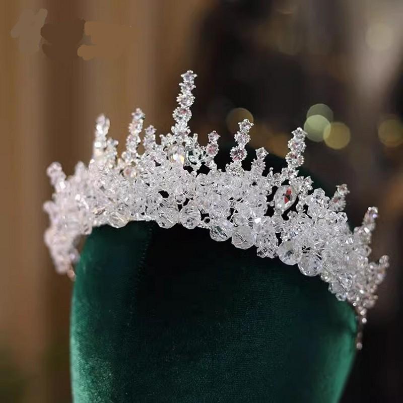 Luxury Diverse Silver Color Crystal Wedding Crown Bridal Headpiece Woman Baroque Rhinestone Tiaras Bride Diadem Hair Accessories