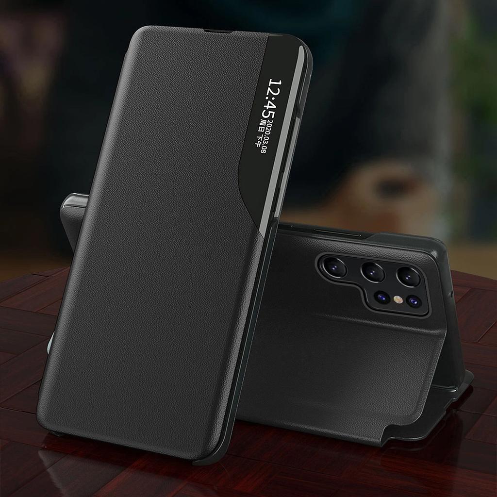 Etui Eco Leather View Case Do Samsung S24 Ultra Z Klapką - Czarne
