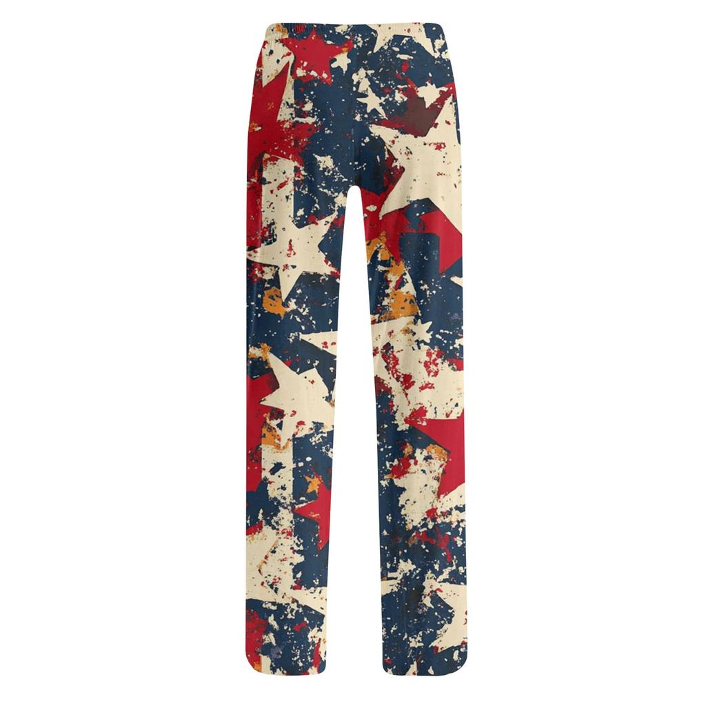 Damenmode Locker Lässig Unabhängigkeitstag Print Schlaghose