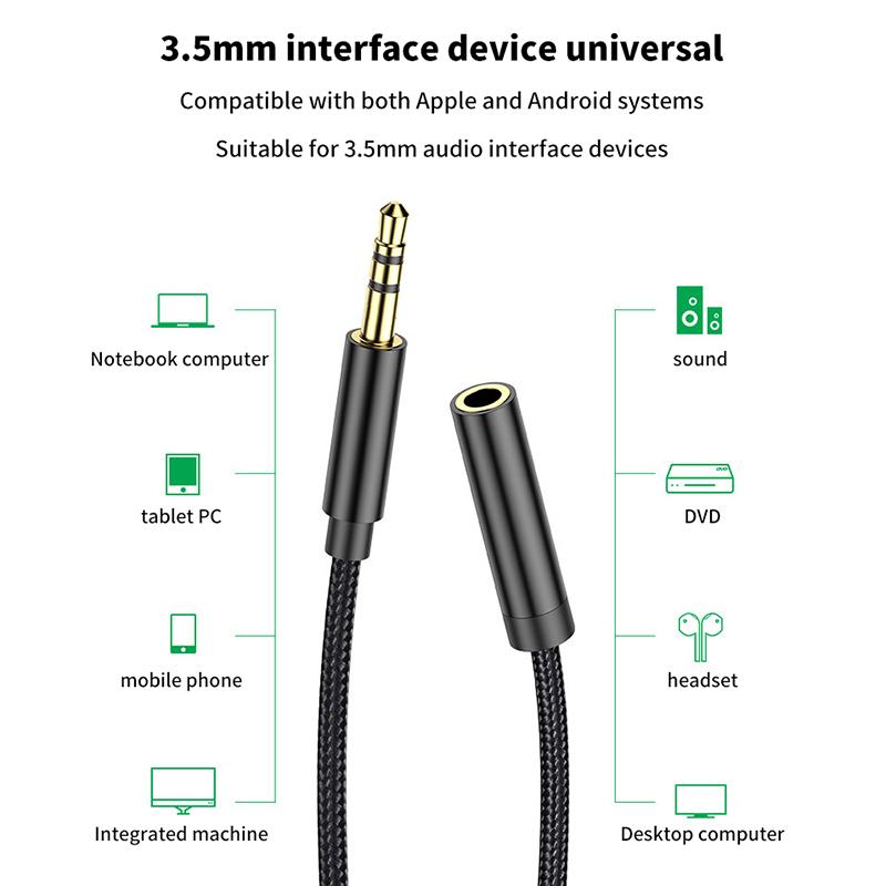 10M Long 3.5Mm Gold-Plated Thickened Headphone Cable Audio Extended Adapter Cable Aux Computer Audio Cable Durable