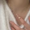 Collana con Ciondolo Fiocco e Perla Sintetica in Argento Sterling 925 Coreano per Donna Gioielli Squisiti Carini per Feste