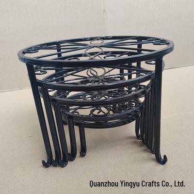 Indoor/Outdoor Metal Floor-Standing Flower Pot Rack Set