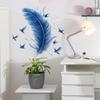 Simple Blue Feather Bird Bedroom Living Room Home Background Beautification Decoration Wall Stickers