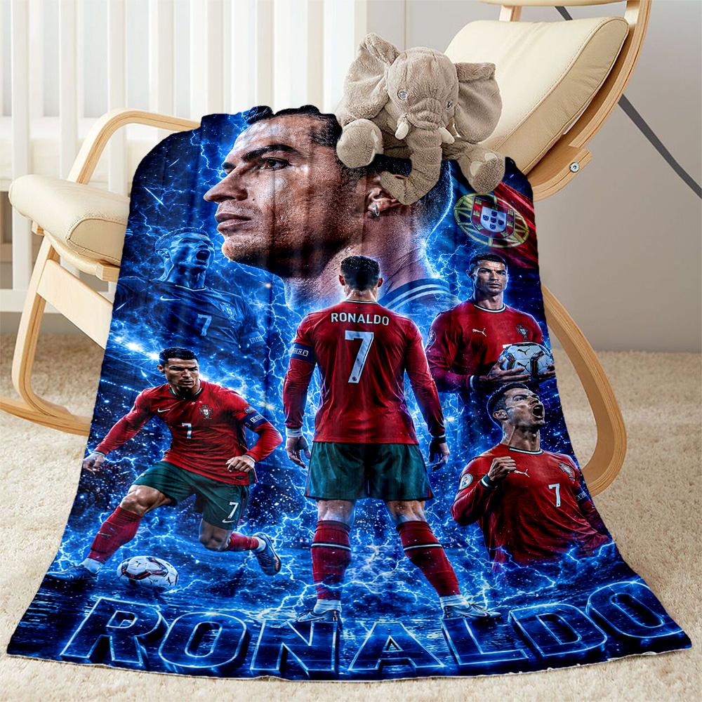 Cristiano Ronaldo Blanket Comfortable Great For Sofa Office Chair Livingroom Four Seasons Universal Digital Print