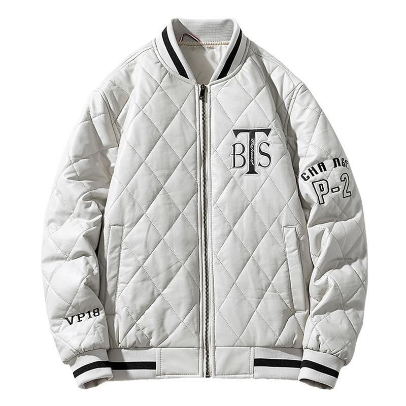 Новая куртка Мужская кожаная куртка Мужская модная бейсбольная куртка Утепленная модная высококачественная легкая роскошная мужская кожаная куртка M