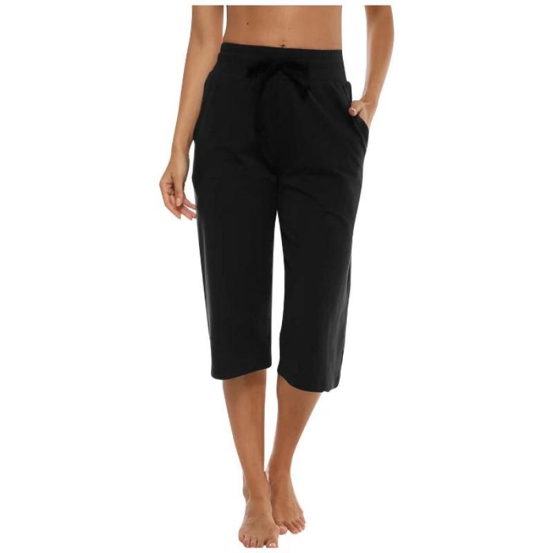 Men s Casual Sportswear Pants for Summer, Thin and Loose Seven-inch Pants, Tight-waisted Straight-leg Pants for Men 2XL