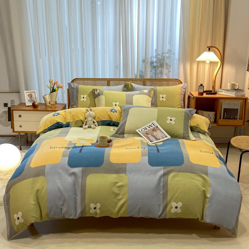 High Quality 100% Cotton Duvet Cover Set Modern Striped Printed Bedding Set Queen King Soft Quilt Cover Bed Sheet Pillow Cases