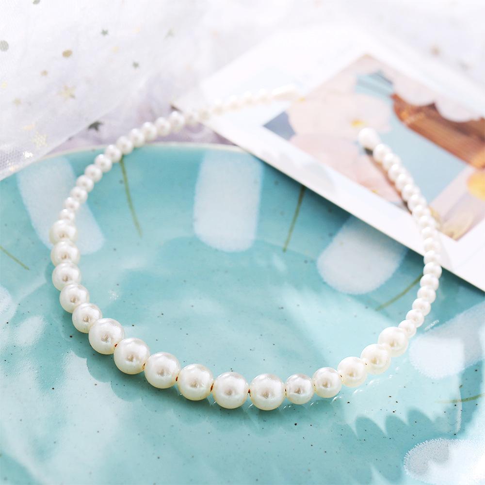 Modyle Fashion Full Pearl Hairbands Elastic Flower Women Hair Hoop Bands Headband Bezel Girls Hair Accessories Headdress