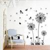 Black Dandelion Wall Sticker Sofa Bedroom Background Wall Sticker Living Room TV Decoration Self-adhesive Painting