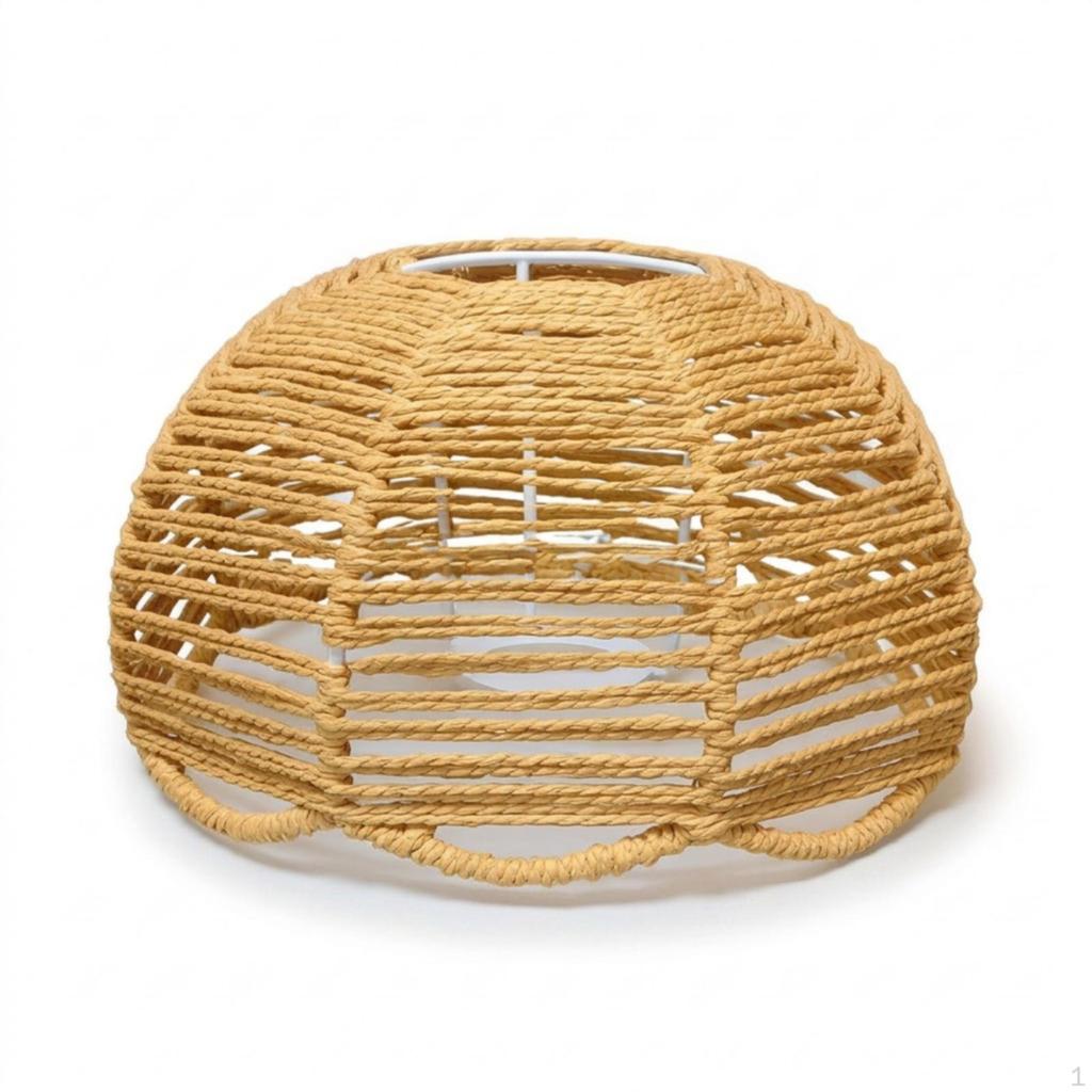 Paper Rope Lampshade Handwoven Woven Boho Lamp Shade for Homeowners, Decorators, Dining Room,