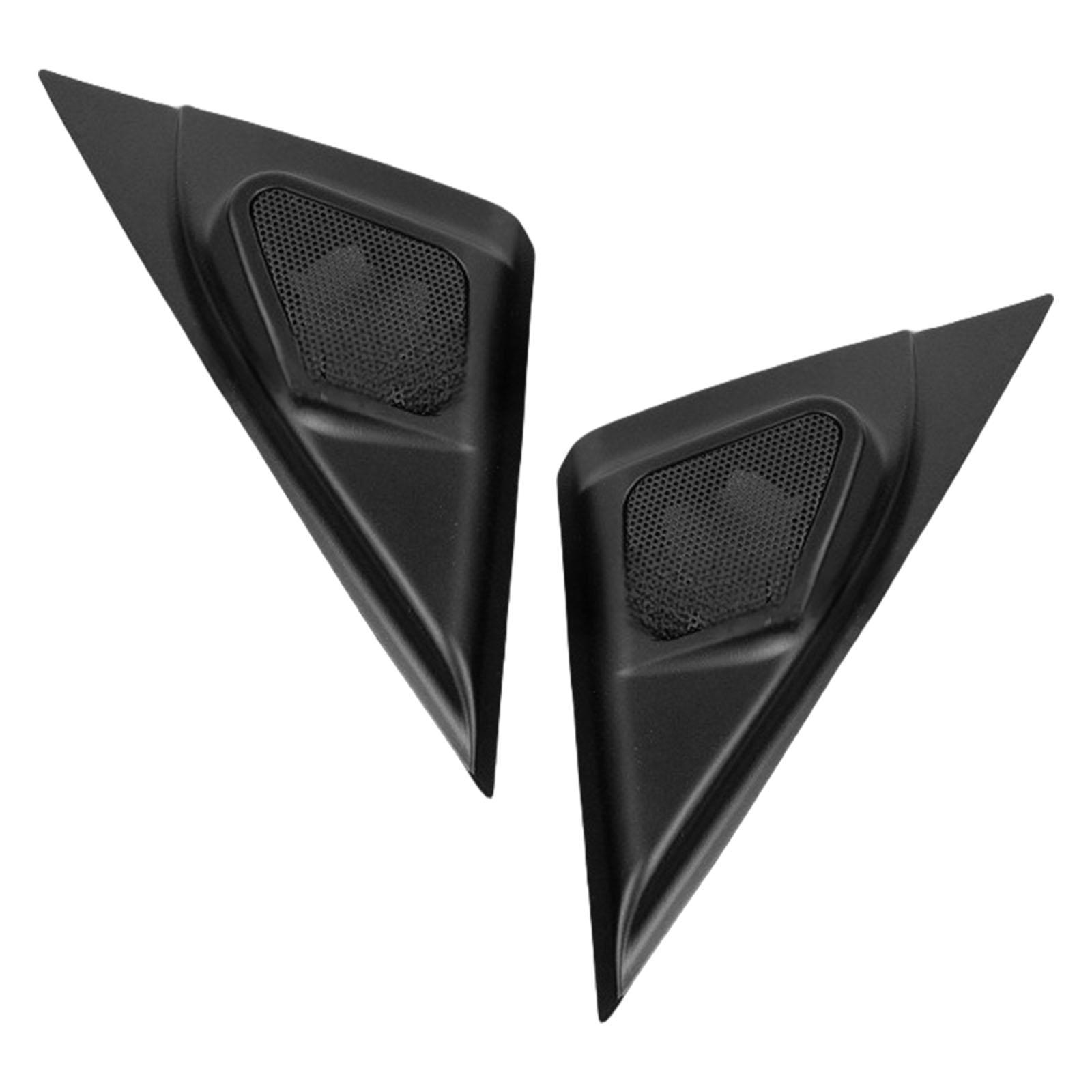Pack Of 2 Easy Installation Speaker Panel Auto Car Door Speaker A Pillar Cover Trim Tweeter Panel Seamless Fit ABS Black 1