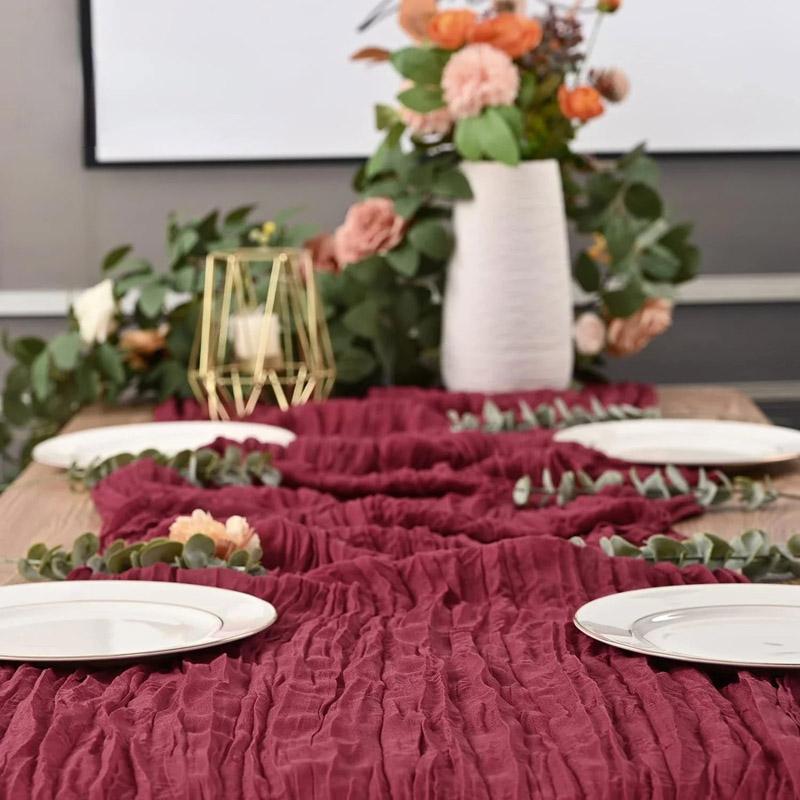 

35 x 72 inch Black Cheesecloth Gauze Table Runner Wedding Decor Boho Arch Draping Gauze Event Centerpiece Shower Runner вино красного