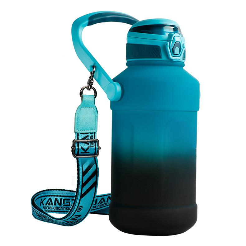 

Новый градиентный высококачественный ремешок портативный пластиковый горшок для воды с соломинкой портативный спортивный чайник большой емкости 1500ml