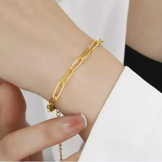 European & American Hip-Hop Style Titanium Steel Cross Chain Bracelet - Non-Fading, Unique Design