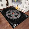 "Black Gothic Pentagram Pattern Carpet with Red Gemstone Design" Suitable for use as an anti-slip for living room bedroom sofas