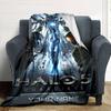 Name Custom Halo Print Flannel Blanket High Quality Warm Comfortable Cover for All Seasons Perfect for Gifts Home Decor