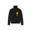 Fw21 Maglione in Lana con Scollo Alto e Logo a Cuore Dorato da Uomo Nero UKS407-018-001