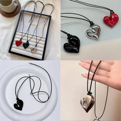 Colier cu pandantiv inimă romantică Choker vintage neregulat Coliere estetice Lanț la modă Cadouri