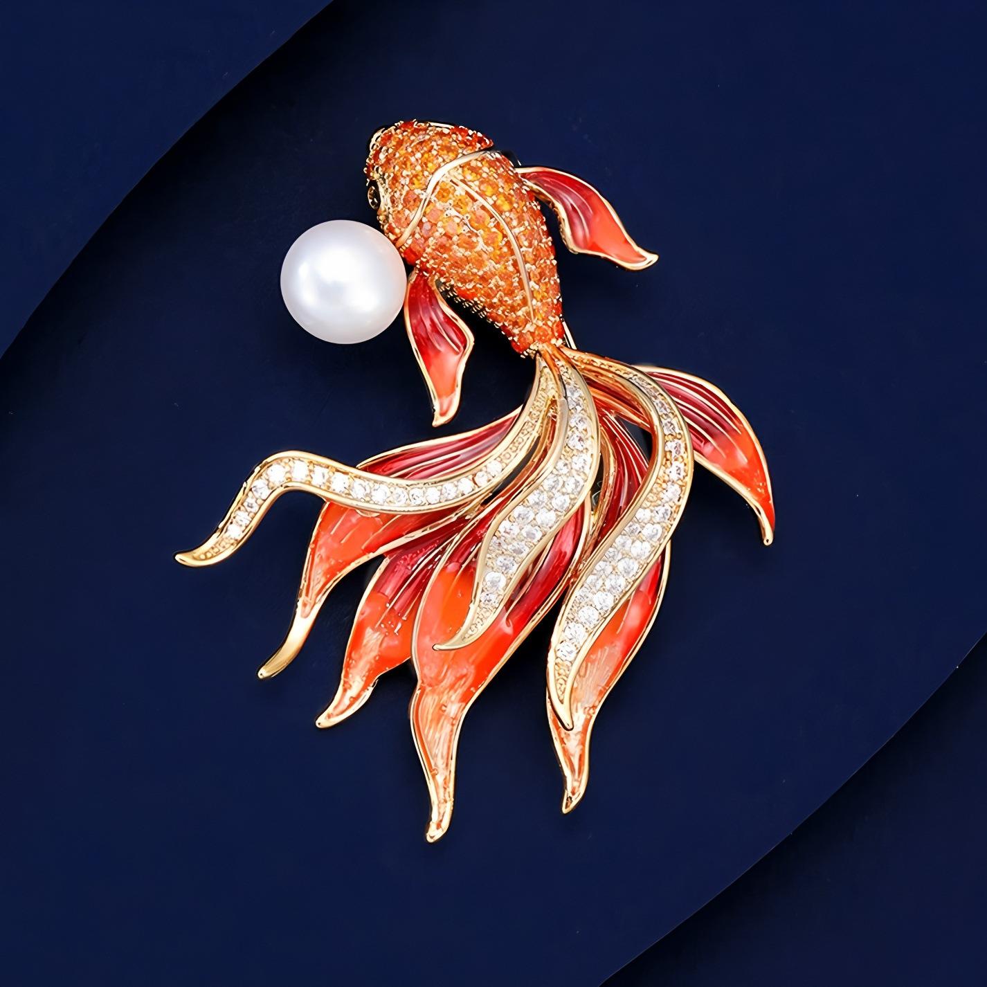 

Высококлассная женская брошь Карп с ощущением роскоши 3*4CM