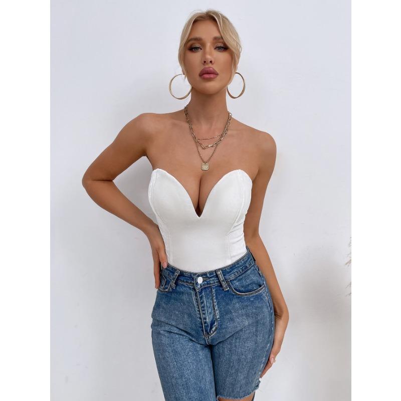 Women's Gold Velvet Sexy Strapless Versatile Jumpsuit for Women