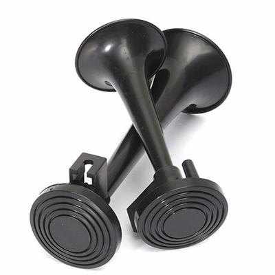 2Pcs Schwarz Air Horn Dual Trompete Luftpumpe Air Horn Rohr Auto Lkw Zug Boot