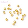 100/200pcs 18K Gold Plated Brass 2mm Tube Crimp End Beads Stopper Spacer Beads For DIY Bracelet Jewelry Making Accessories