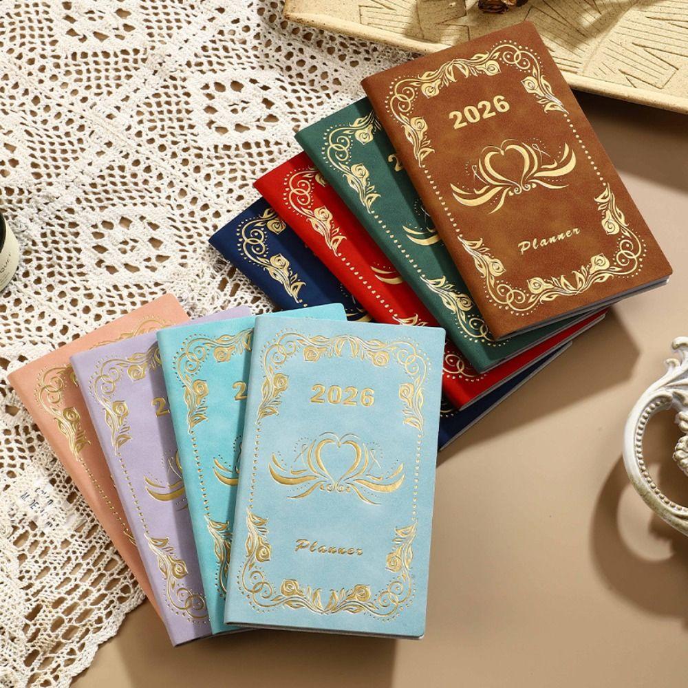 12 Months A6 Agenda Planning Notebook Pu Leather Office Work Planner To-do List Notebook Business