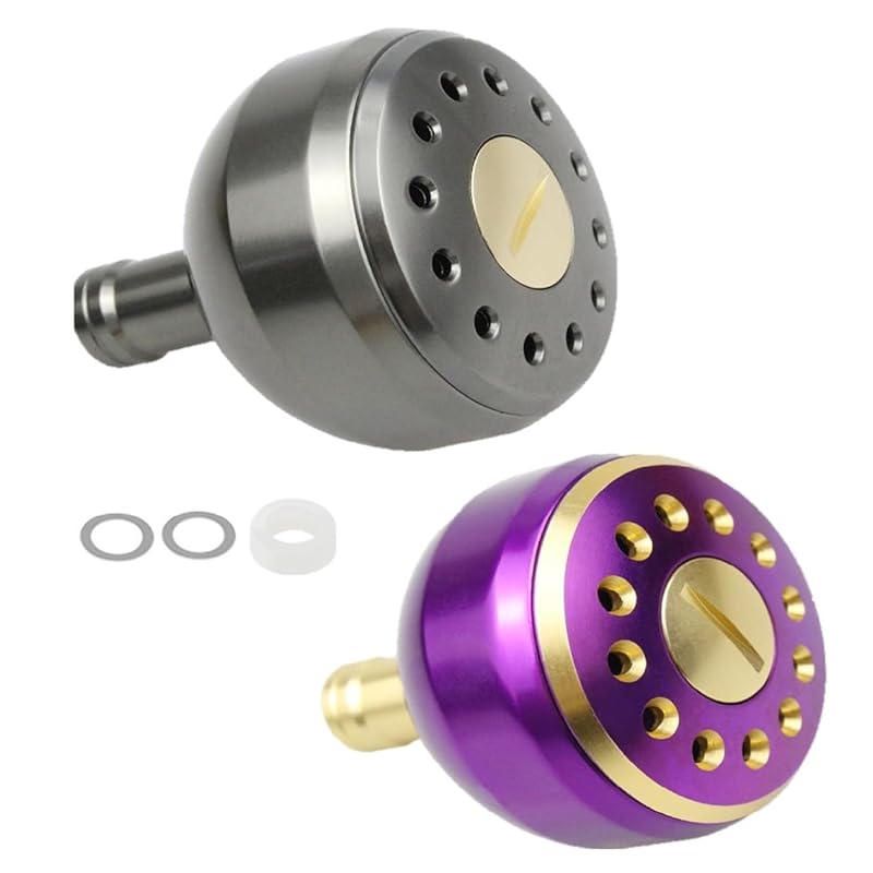 

[APAGAI] [Set of 2] Aluminum round knob Made of aluminum spinning reel fishing greens power handle knob shimano A daiwa S exchange 38mm Fashionable