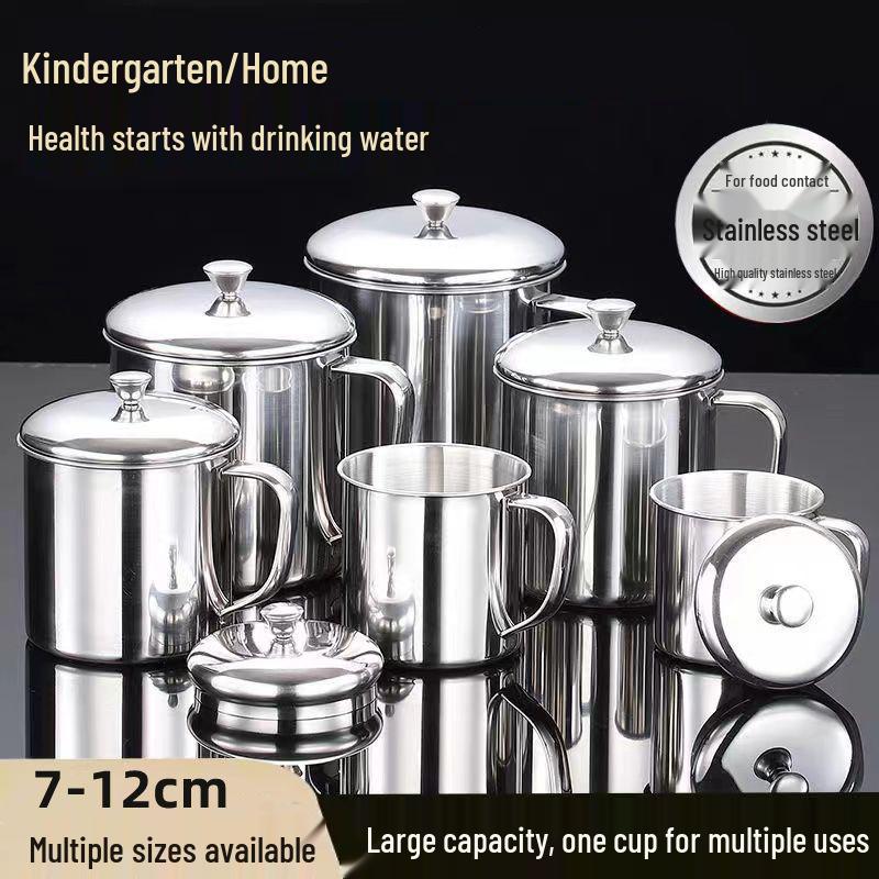 Stainless Steel Unbreakable Mug with Handle and Lid for Kids