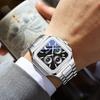 Fashion Men Watch Luminous Waterproof Chronograph Date Man Wristwatch Square Stainless Steel Quartz Men's Watches Reloj