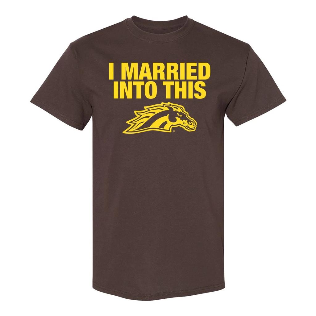 Western Michigan Broncos Ich habe das geheiratet T-Shirt - Dunkle Schokolade