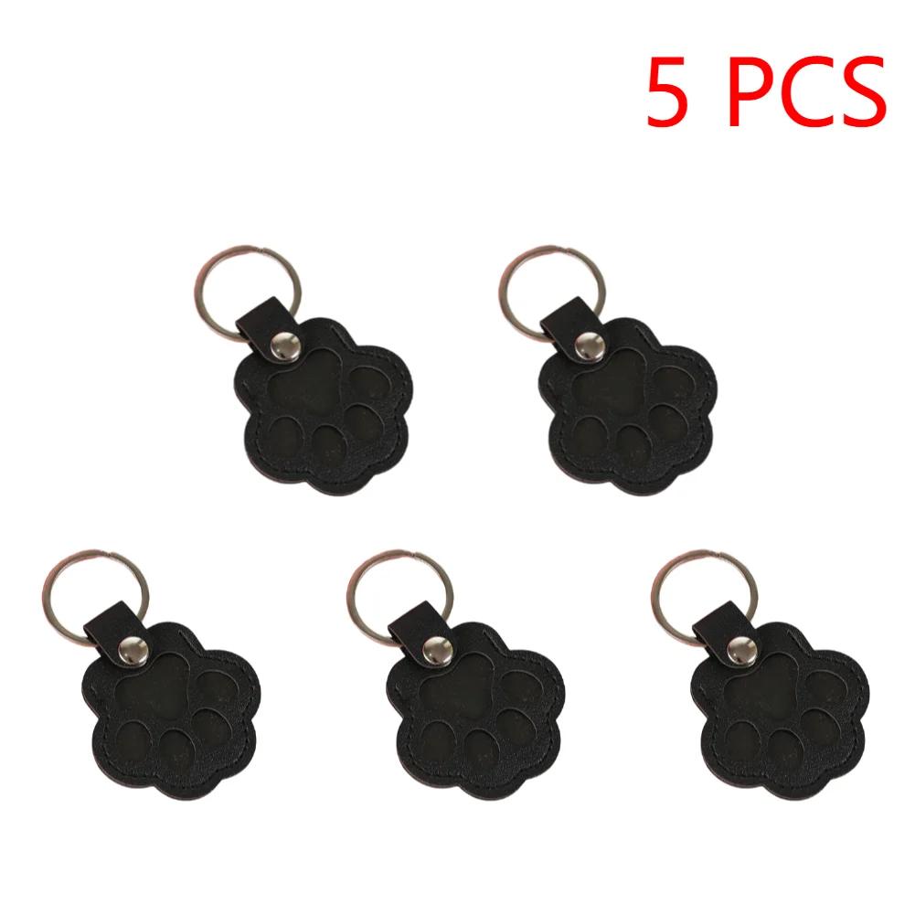 1-5PCS Pet Hair Keepsake Keychain PU Pet Keychains Hair Collector Cute Paw-Shaped Charm for Keyrings Bags and Personal Mementos