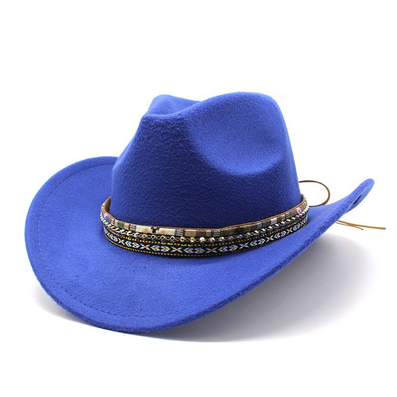 Western Cowboy Jazz Hat Season British Retro Top Hat Wool Hat
