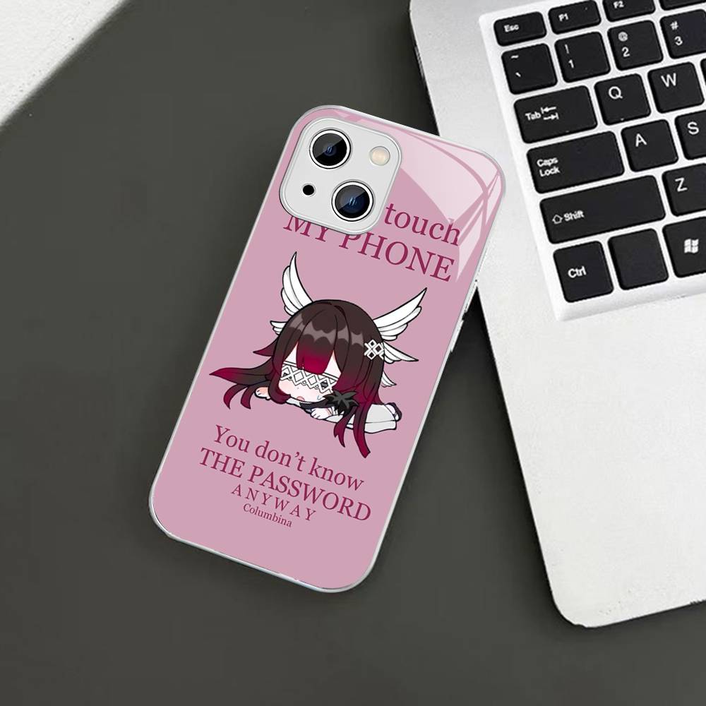 Genshin Impact Columbina Für IPhone 14 13 12 Mini 11 Pro XS Max X XR 14 Plus Gehärtetes Glas Cover