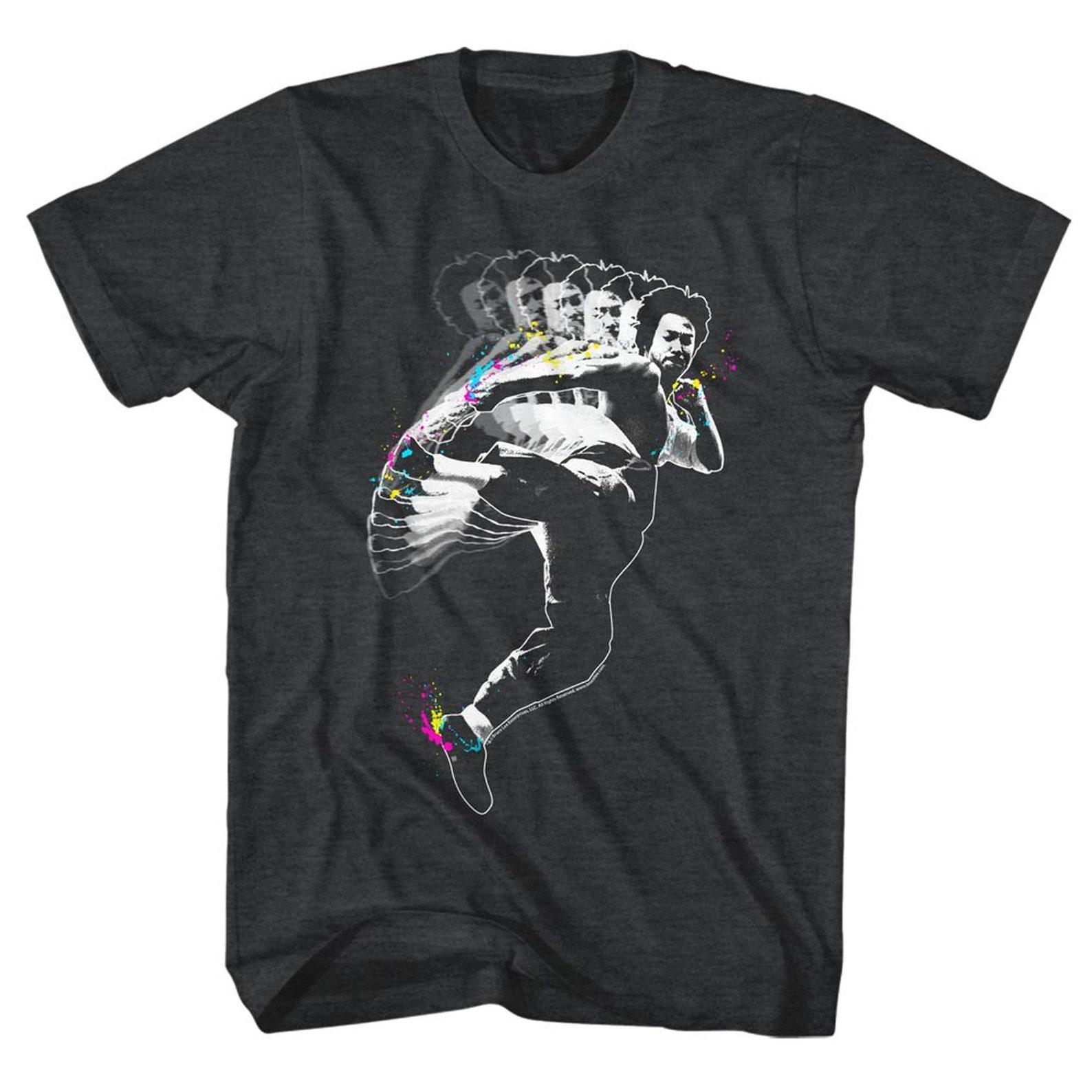 Bruce Lee Splat Kick Black Heather Adult T-Shirt S