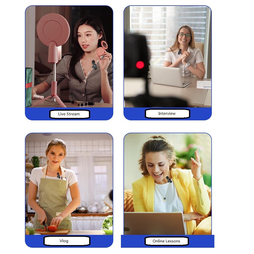 NEW Black Lavalier Microphone Wireless Audio Video Recording Mini Mic For iPhone