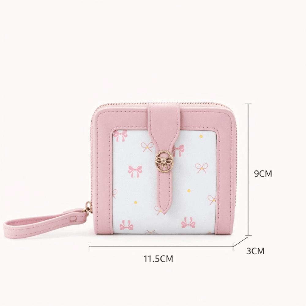 Cute Style Large Capacity Bow Wallet Durable Fashionable Bifold Wallet Multi-layer Coin Purse Daily