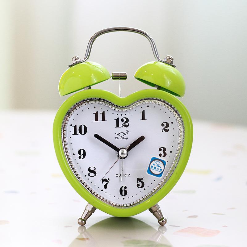 Metal Ringing Alarm Clock Student Bedside Fashionable Simple Silent Alarm Clock Alarm Table Bell with Night Light Super Alarm Ring