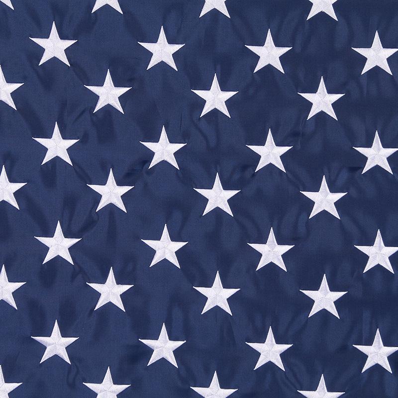 Embroidered United States Flag 3x5 Feet 150D Polyester with Stitched Stripes and Durable Brass Grommets for Outdoor Display