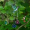 M-Modern-Stained Glass Feeder Wind Chime Bird Water Feeder To Feed Birds Durable Easy Install Easy To Use A